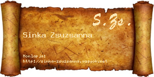 Sinka Zsuzsanna névjegykártya